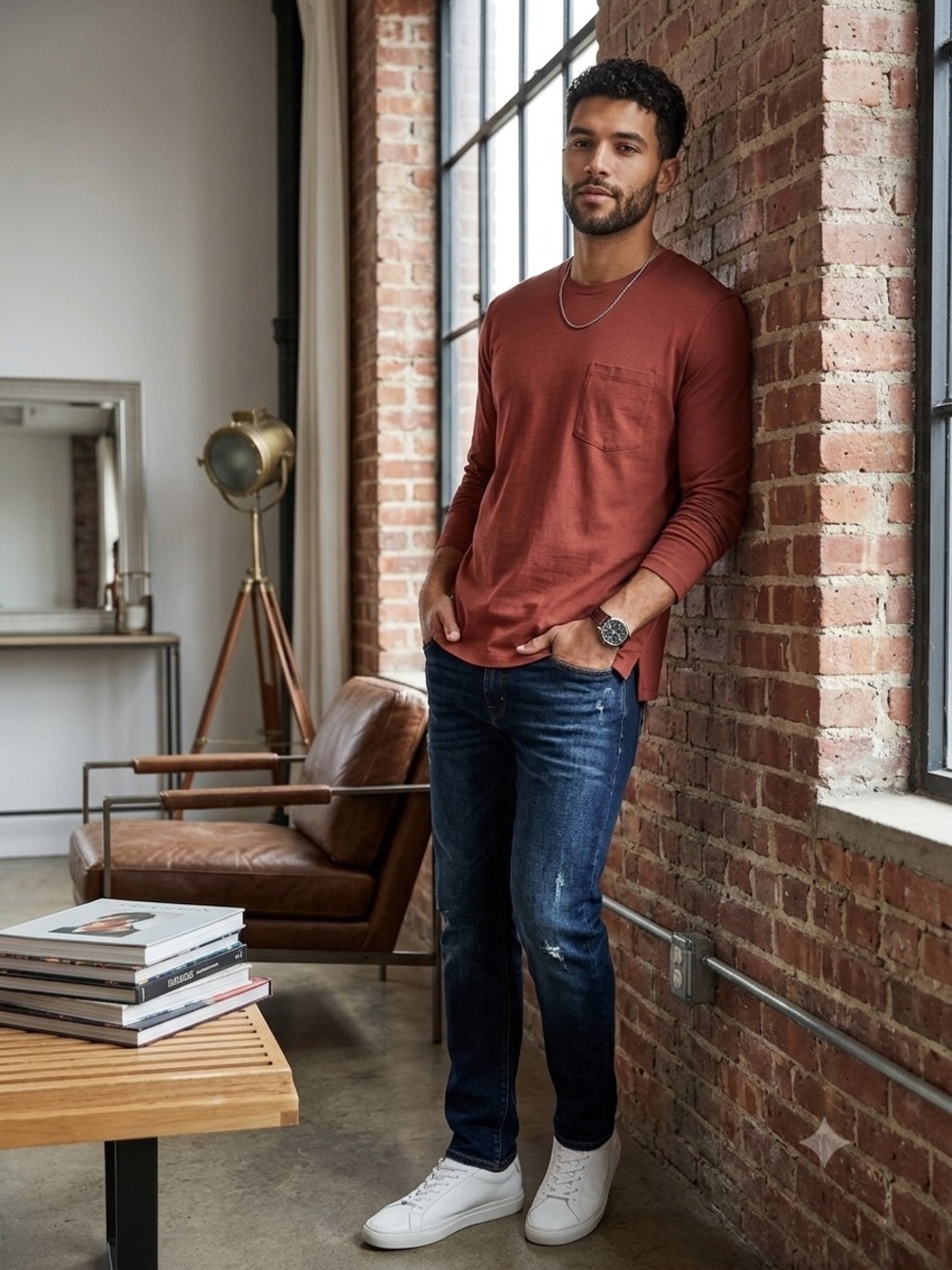 NWT Club Monaco Preppy Basic Williams Long-Sleeve Tee Large